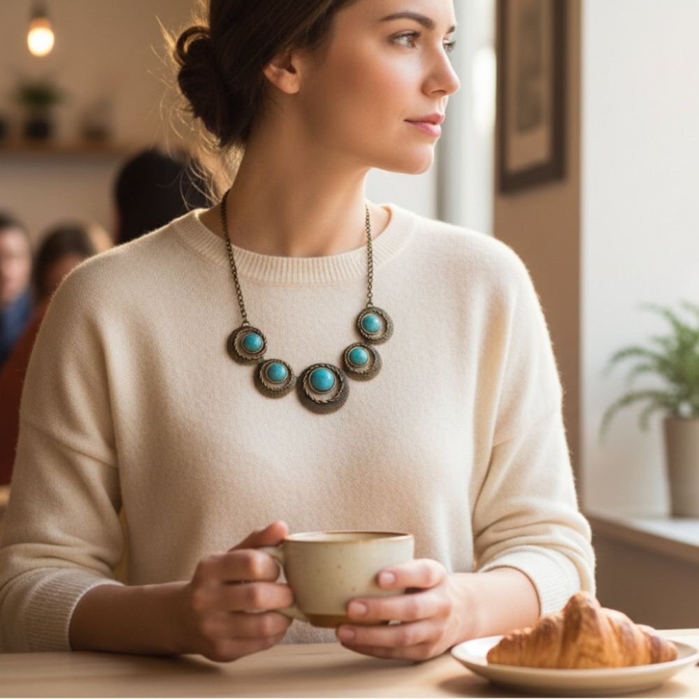 Paparazzi Copper & Turquoise Statement Necklace – “Lions, Tigers, and Bears”